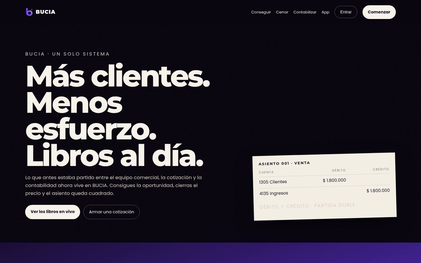 Inicio de BUCIA en computador.