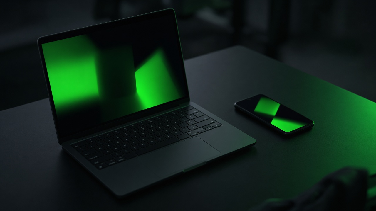 Computador y teléfono con luz verde, el oficio de construir software.