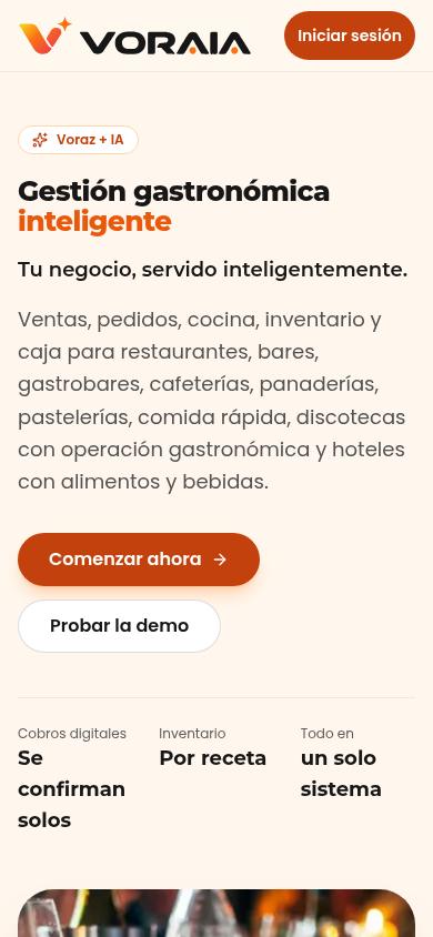 VORAIA en el teléfono.